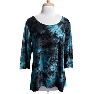 Shannon Ford New York Women's PL Velvet Burnout Top Peplum Hem Whimsigoth